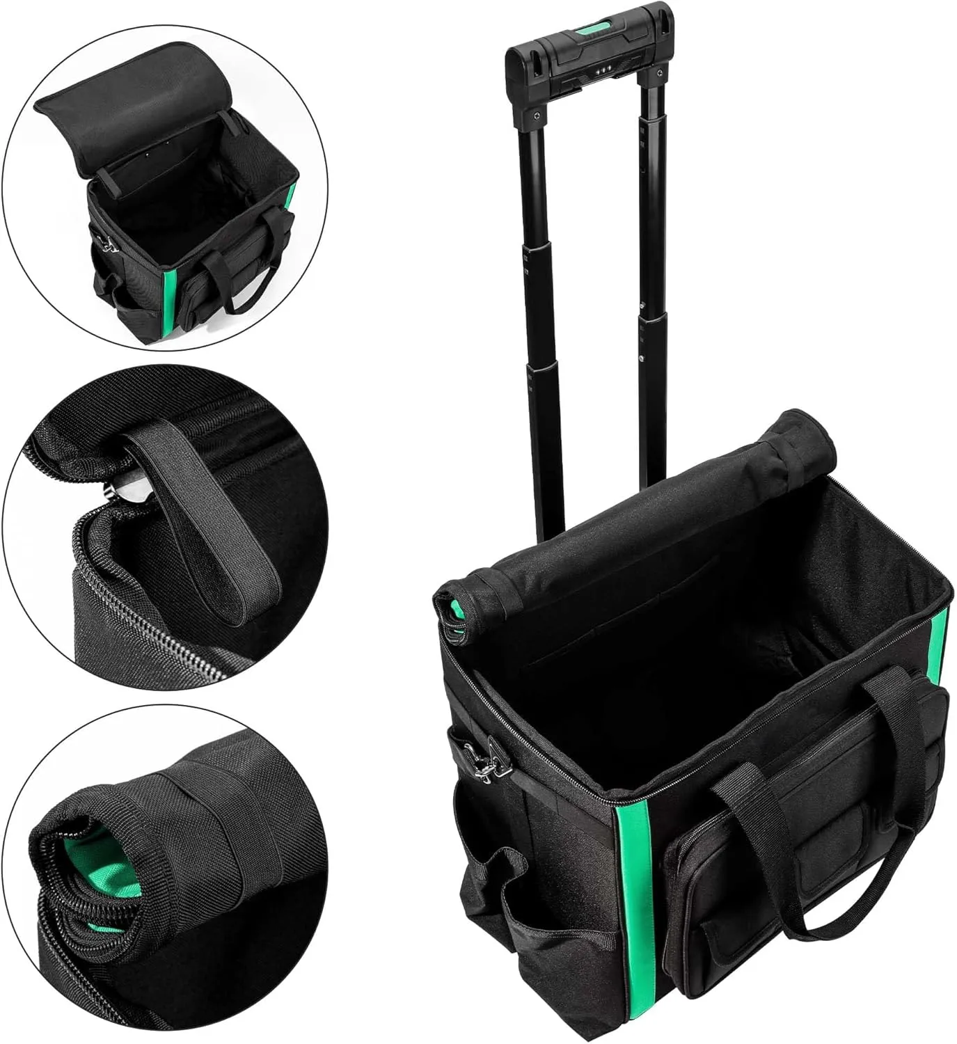 Amazon Basics Tool Rolling Bag, Black, 20 Pockets (Previously Denali Brand)