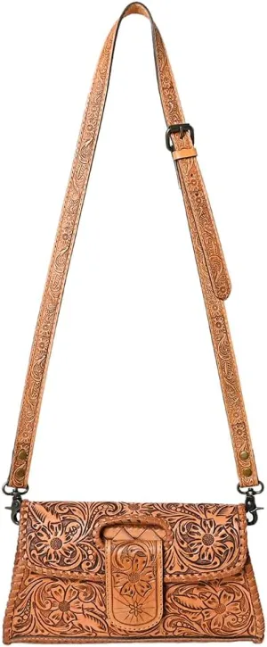 American Darling Wallet Hand Tooled Genuine Leather Women Bag Western Handbag Purse