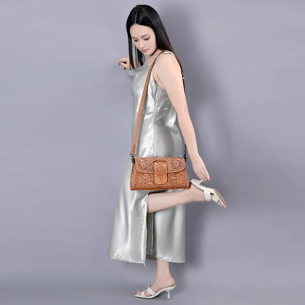 American Darling Wallet Hand Tooled Genuine Leather Women Bag Western Handbag Purse