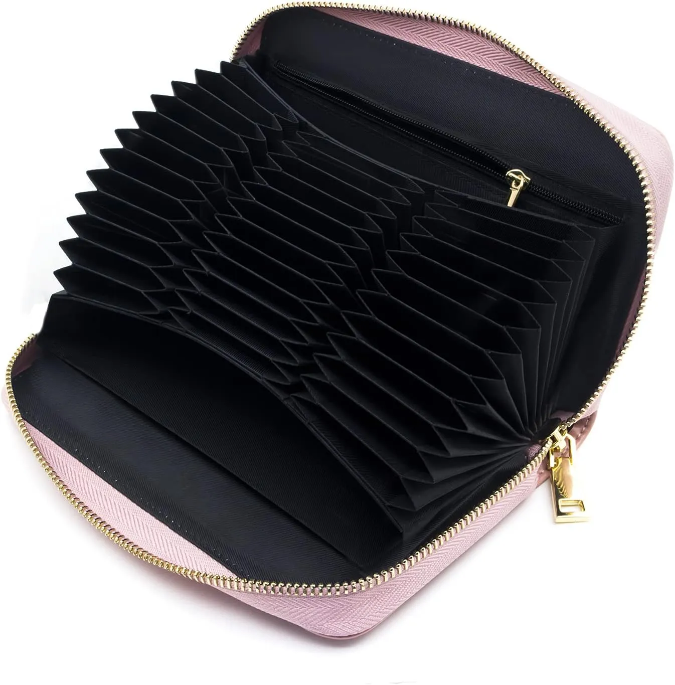 ANDOILT Genuine Leather Wallet for Women Men RFID Blocking Credit Card Holder Zipper Purse Cell Phone Handbag