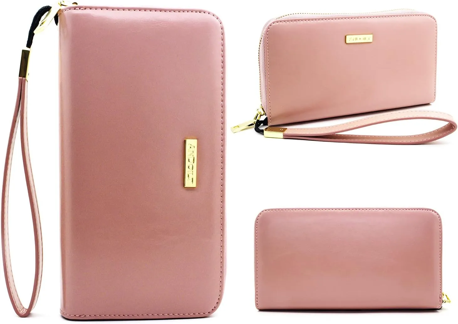 ANDOILT Genuine Leather Wallet for Women Men RFID Blocking Credit Card Holder Zipper Purse Cell Phone Handbag