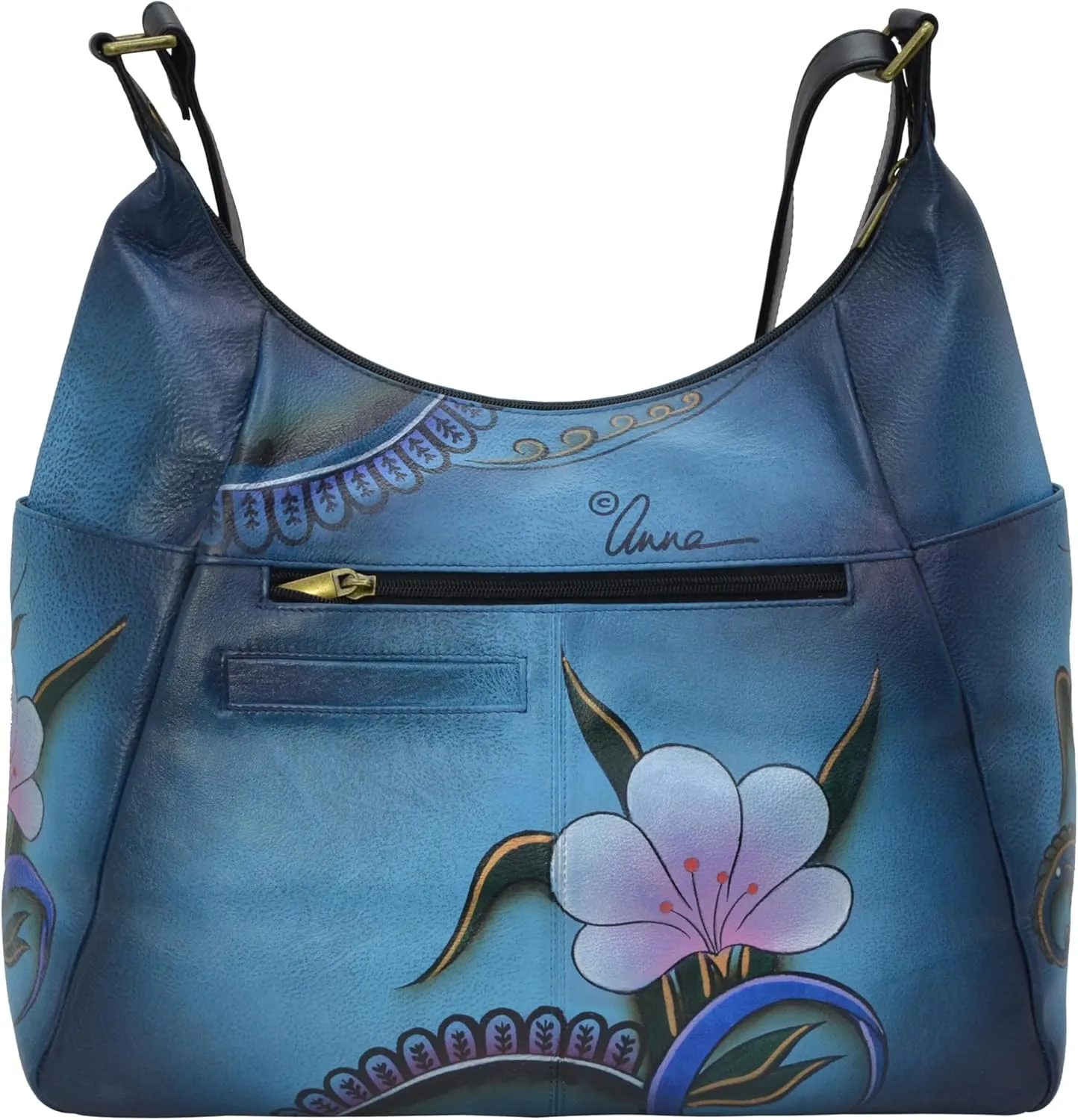 Anna By Anuschka Handpainted Large Multi Pocket Hobo