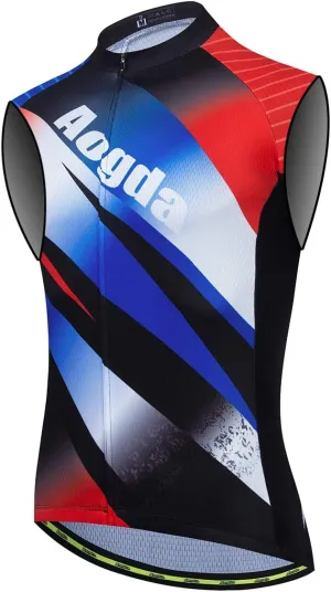 Aogda Sleeveless Cycling Jerseys Men Bike Shirts Biking Vest Clothing Bicycle Tops
