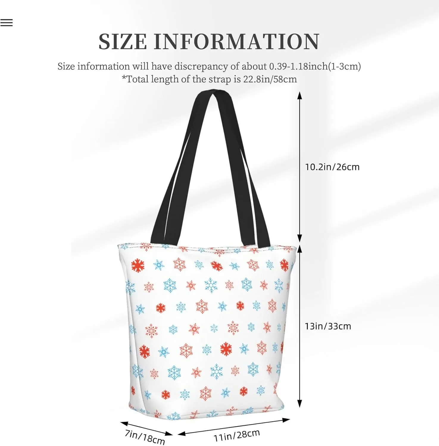 Applique Christmas Snowflake Orange Tote Bag Women Reusable Shopping Bags Shoulder Bag Portable Storage HandBags