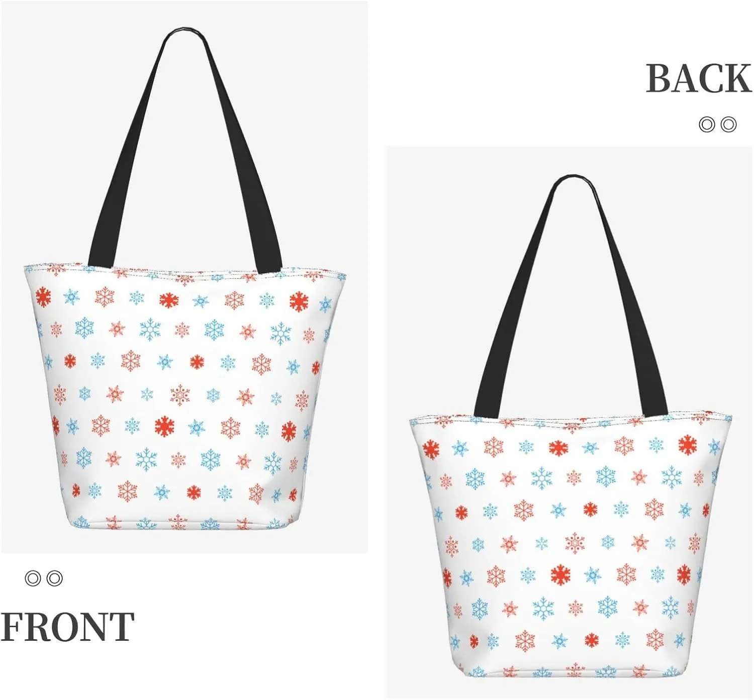 Applique Christmas Snowflake Orange Tote Bag Women Reusable Shopping Bags Shoulder Bag Portable Storage HandBags
