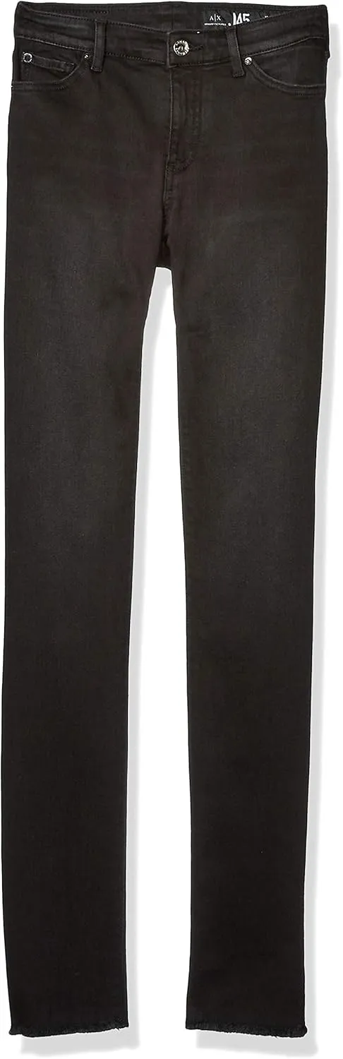 Armani Exchange Women's Classic Five Pocket Skinny Fit Jeans with Frayed Hems