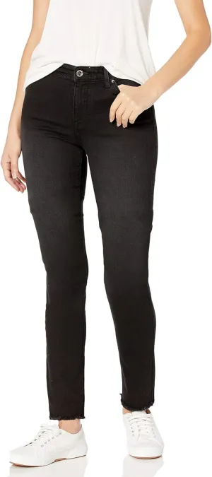 Armani Exchange Women's Classic Five Pocket Skinny Fit Jeans with Frayed Hems
