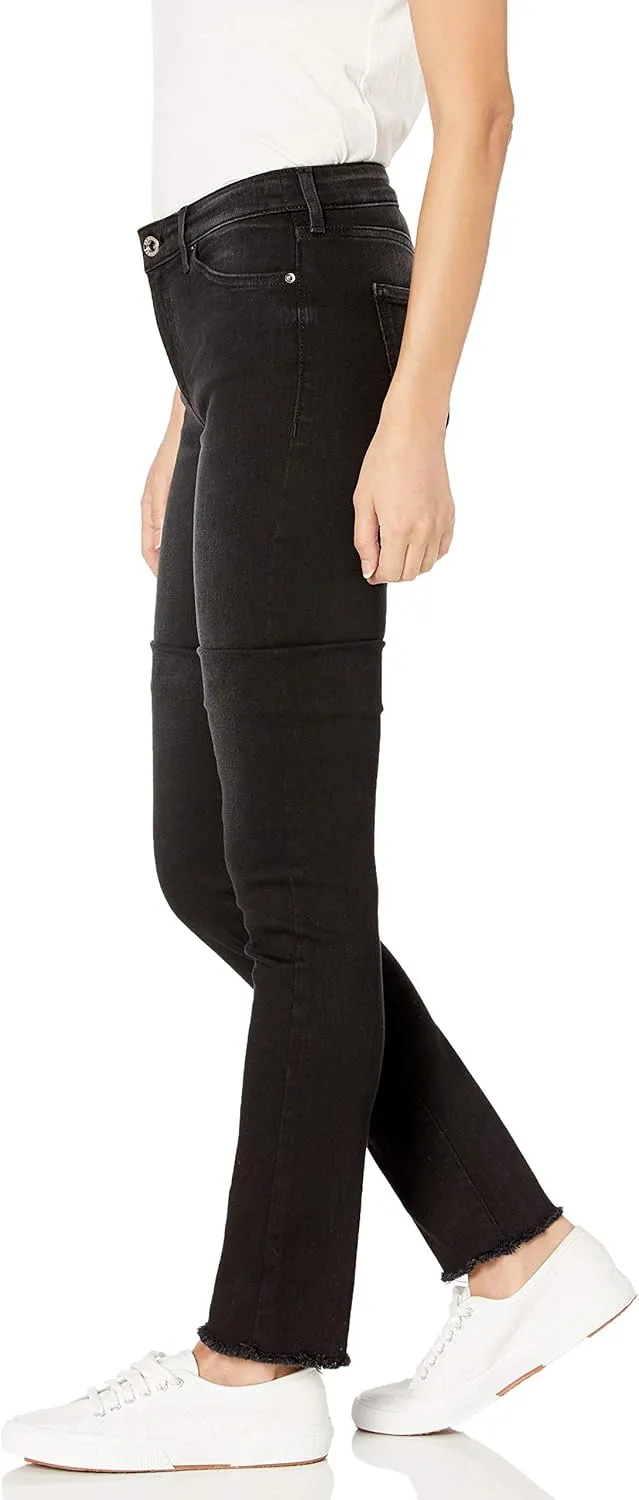Armani Exchange Women's Classic Five Pocket Skinny Fit Jeans with Frayed Hems