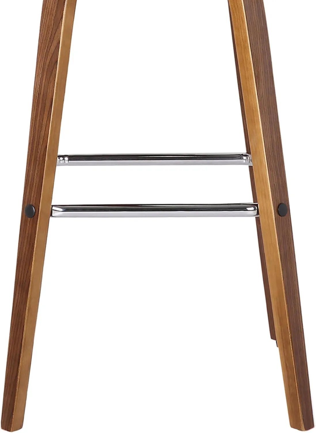 Armen Living Vienna Mid-Century Modern 30" Bar height Barstool Faux Leather Wood Finish, Grey/Walnut