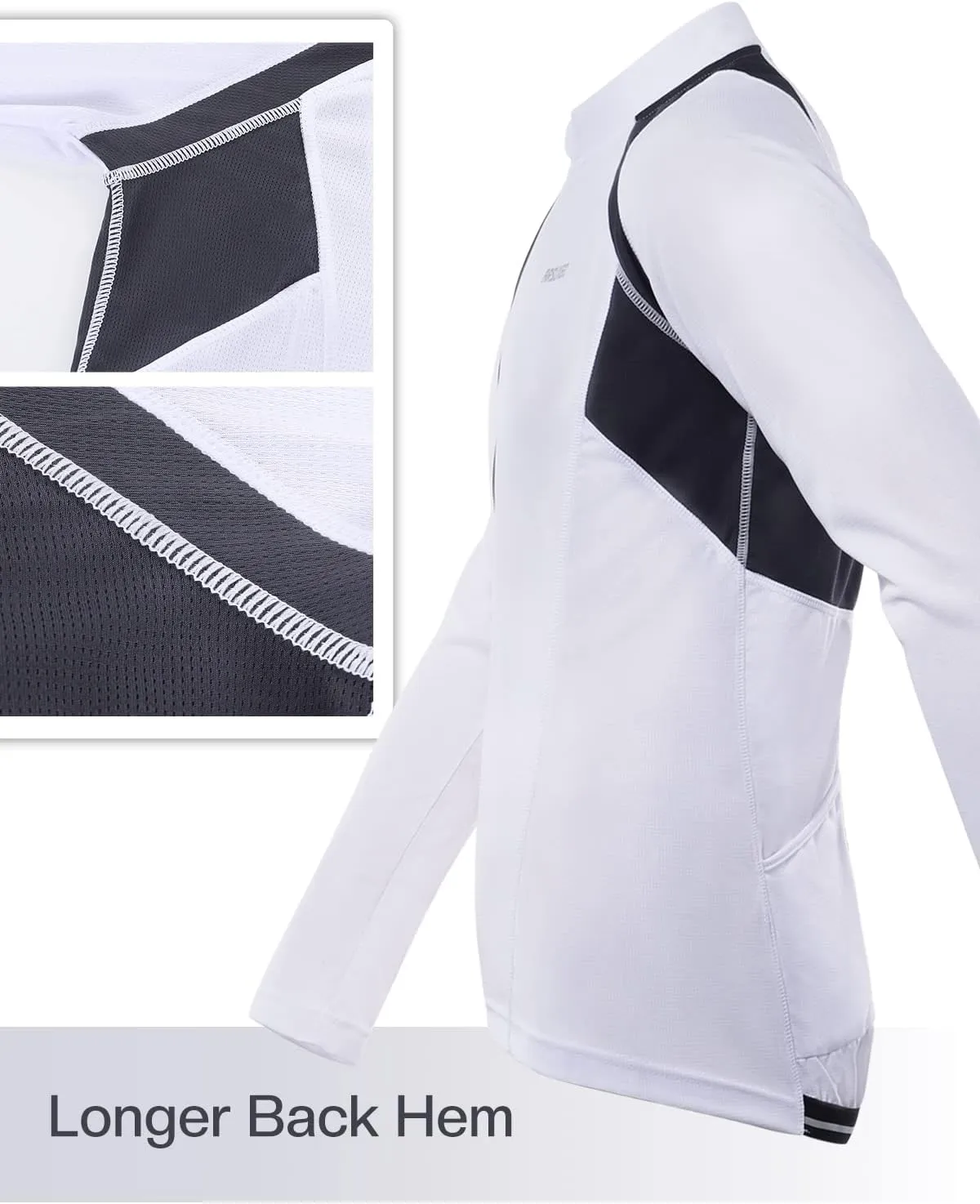 ARSUXEO Men's Half Zipper Cycling Jerseys Long Sleeves Mountain Bike Shirts 6031