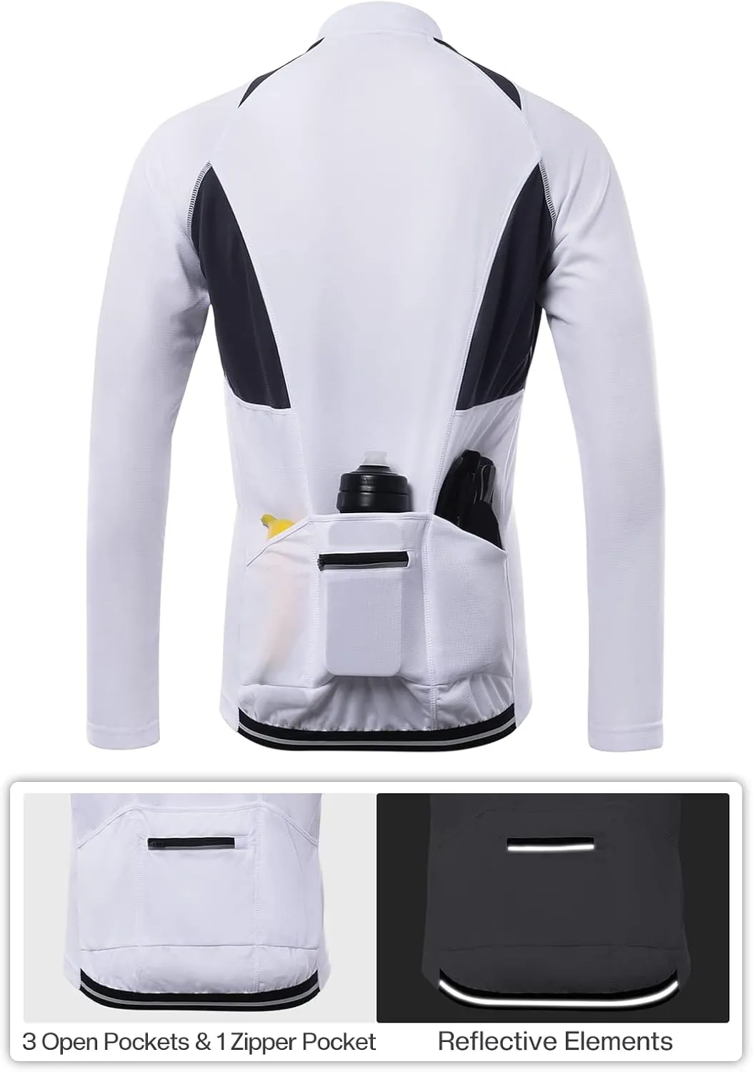 ARSUXEO Men's Half Zipper Cycling Jerseys Long Sleeves Mountain Bike Shirts 6031