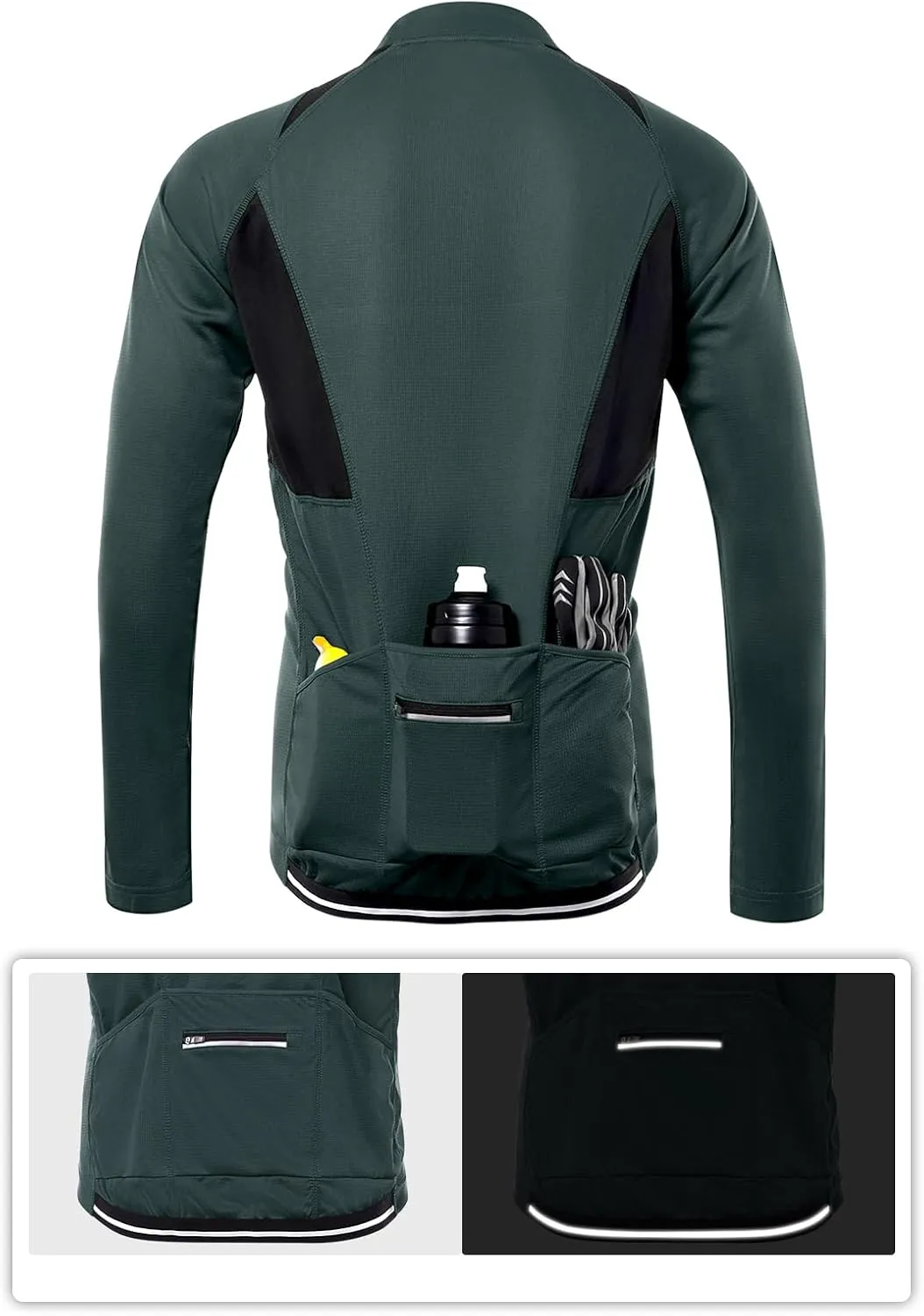 ARSUXEO Men's Half Zipper Cycling Jerseys Long Sleeves Mountain Bike Shirts 6031