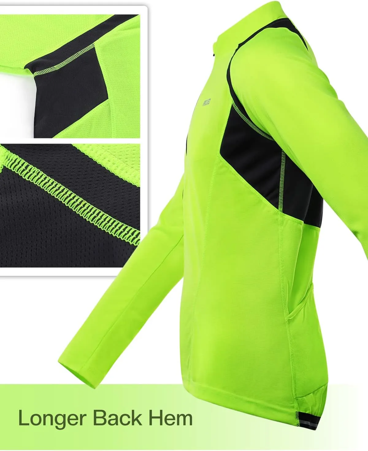 ARSUXEO Men's Half Zipper Cycling Jerseys Long Sleeves Mountain Bike Shirts 6031