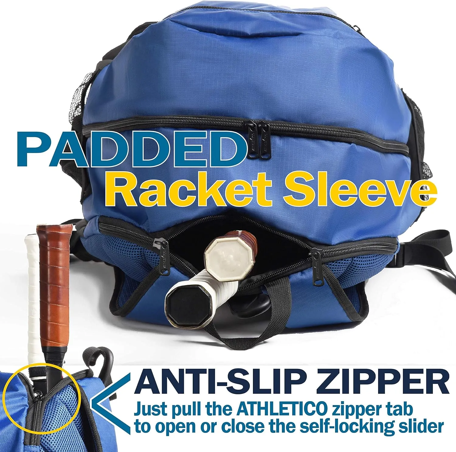 Athletico Premier Tennis Backpack - Tennis Bag Holds 2 Rackets in Padded Compartment | Separate Ventilated Shoe Compartment | Tennis Bags for Men or Women
