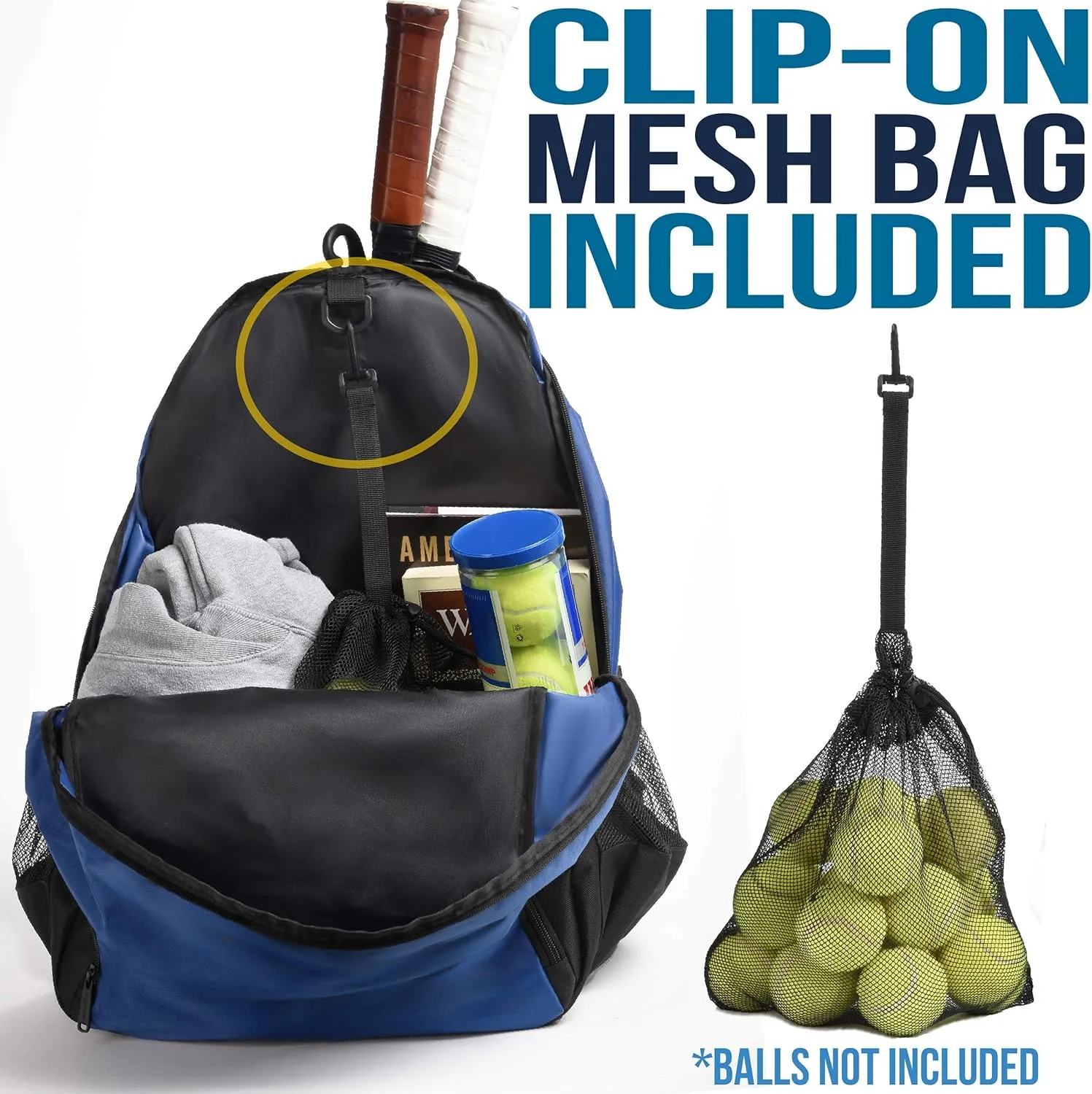 Athletico Premier Tennis Backpack - Tennis Bag Holds 2 Rackets in Padded Compartment | Separate Ventilated Shoe Compartment | Tennis Bags for Men or Women