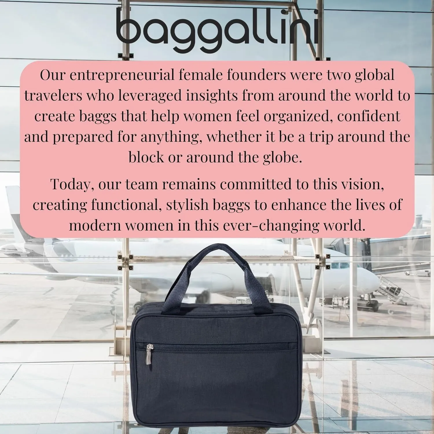 Baggallini Unisex's Large Hanging Travel Toiletry Kit-Lightweight 8x11 Inch Makeup Bag Toiltery