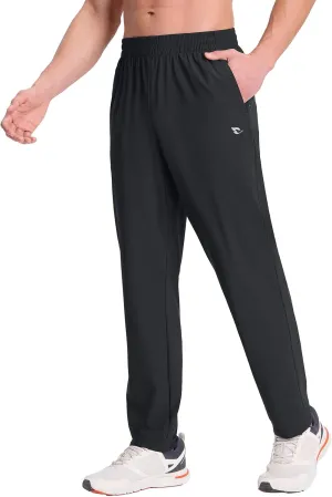 baleaf Men's Athletic Pants with Zipper Pockets Lightweight Quick Dry Tapered Sweatpants for Track, Workout, Jogging, Running