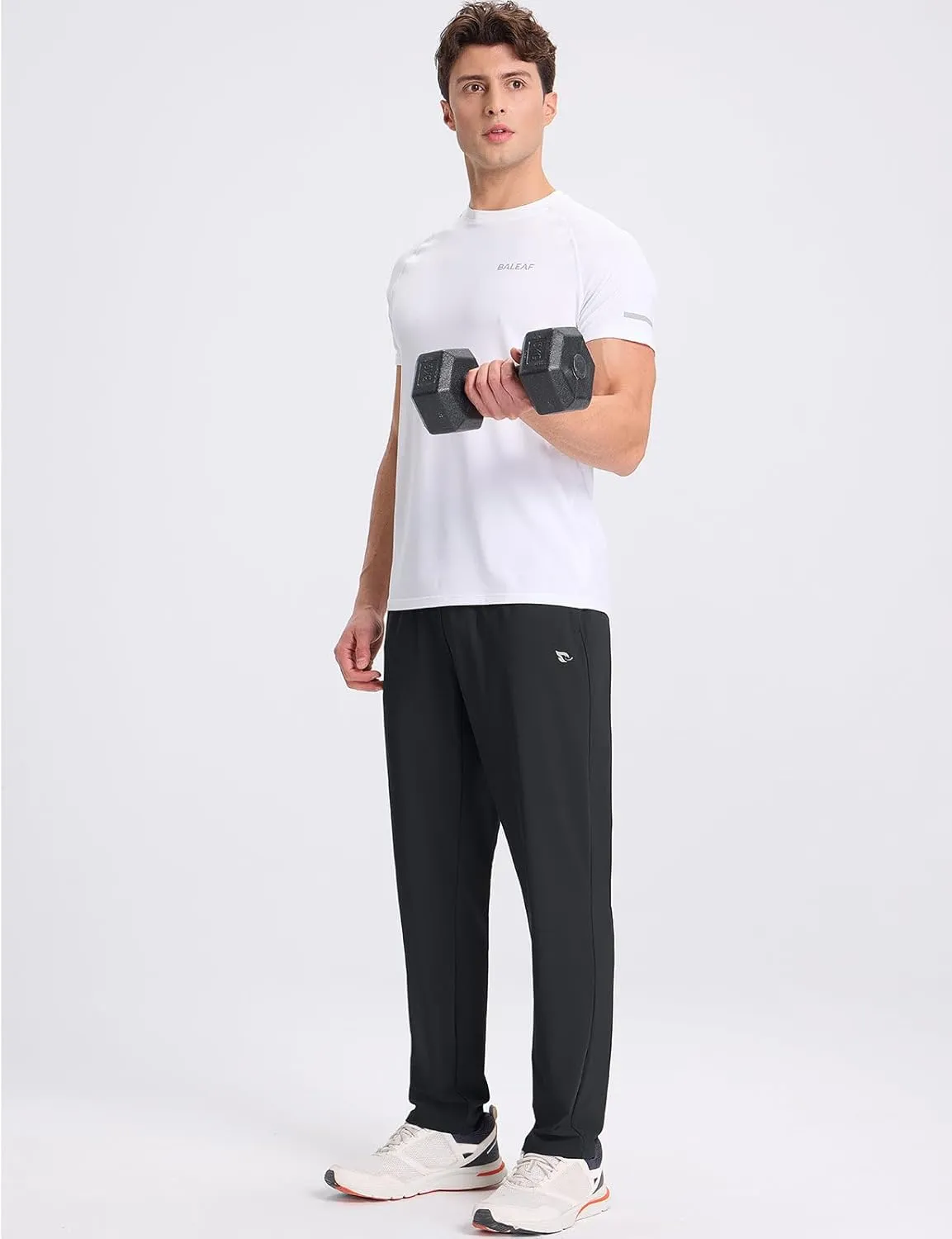 baleaf Men's Athletic Pants with Zipper Pockets Lightweight Quick Dry Tapered Sweatpants for Track, Workout, Jogging, Running