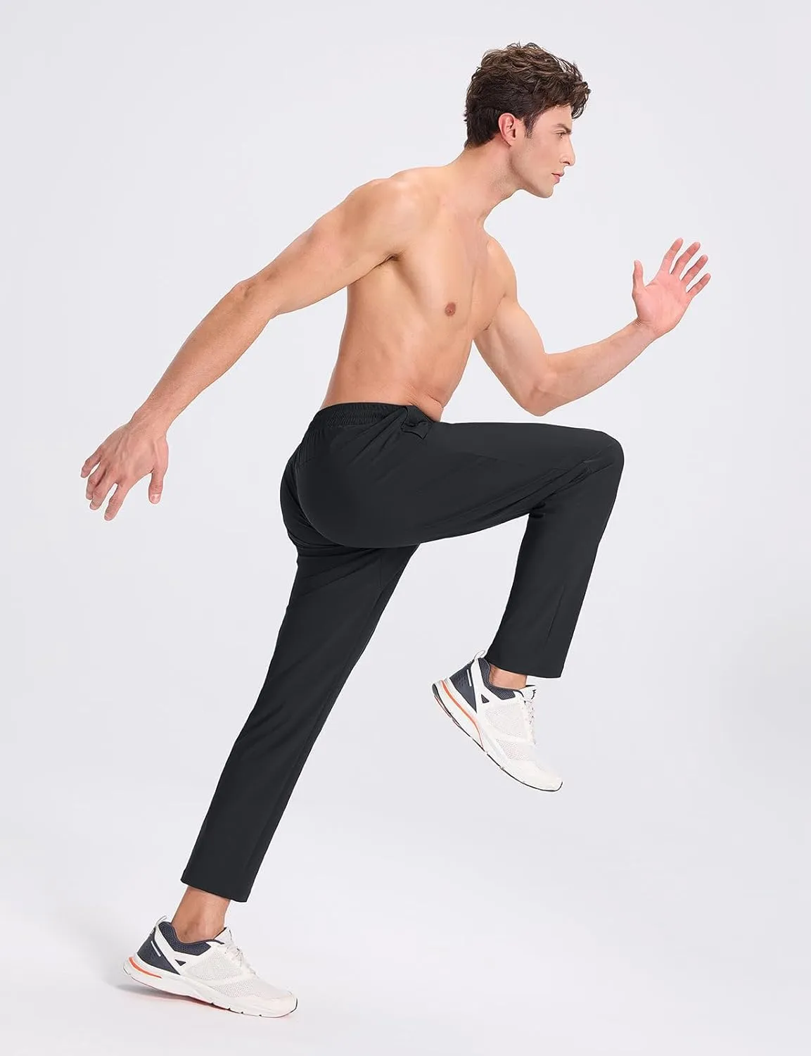 baleaf Men's Athletic Pants with Zipper Pockets Lightweight Quick Dry Tapered Sweatpants for Track, Workout, Jogging, Running