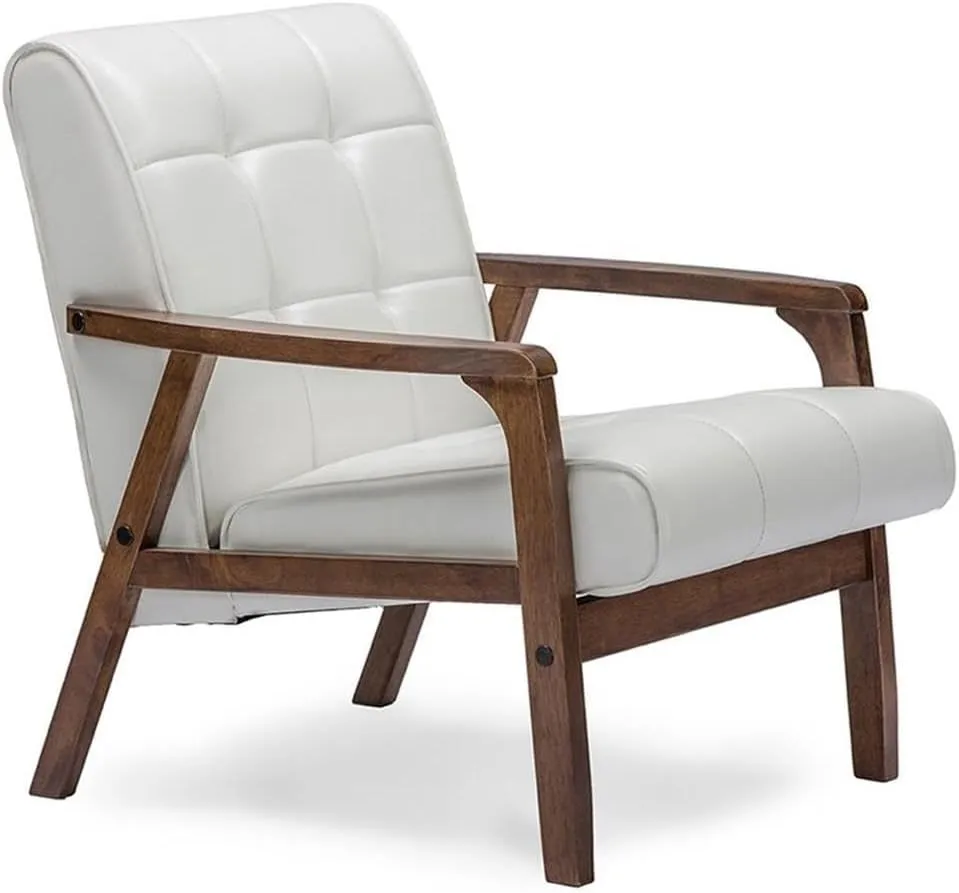 Baxton Studio Mid-Century Masterpieces Club Chair, White (Togo CC-109-545)
