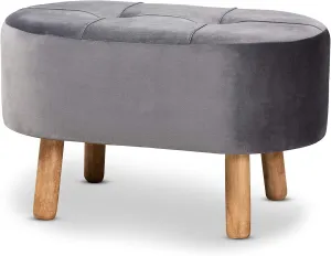 Baxton Studio Ottomans, Grey/Natural