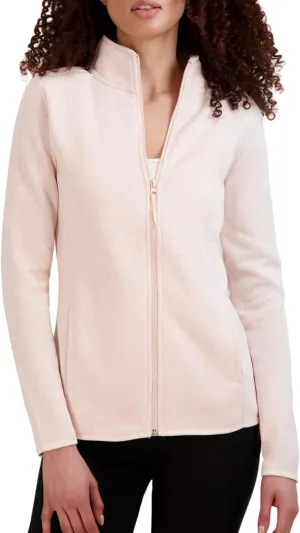 BEARPAW Women's High Neck Zip Up Tech Knit Jacket with Pockets