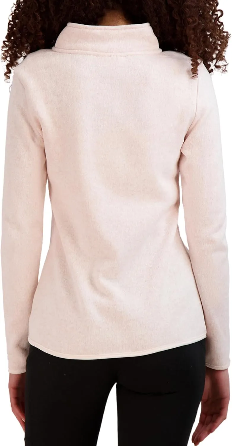 BEARPAW Women's High Neck Zip Up Tech Knit Jacket with Pockets