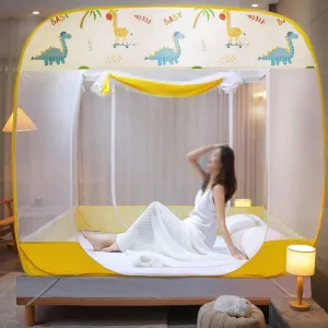 Bedspread Mosquito Net, Foldable Three-Door Mosquito Net with Bottom, Effectively Prevent Mosquito Bites(1.5 * 2.0m)