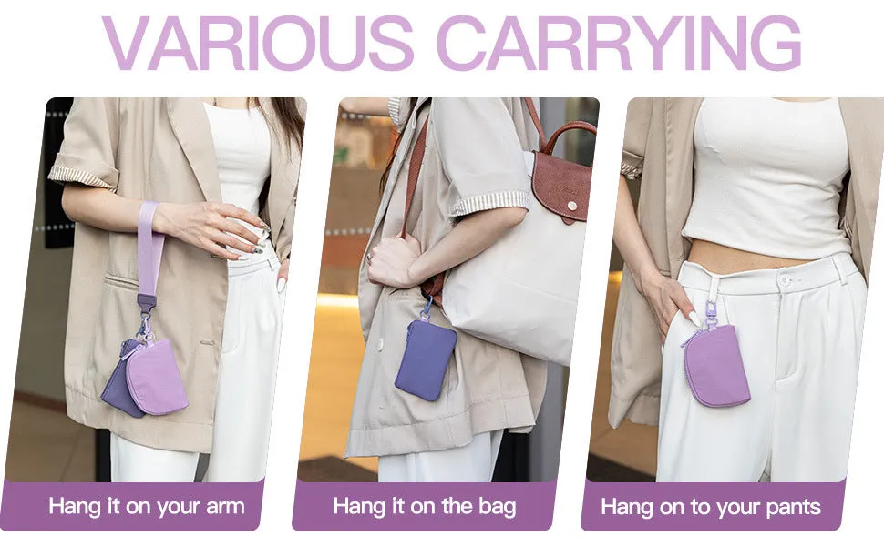 Beige Stylish Mini Wristlet Wallet - Nylon, Multi-Compartment Design