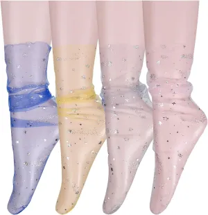 Benefeet Sox Lace Sheer Socks Women Fashion Girls Tulle Socks Novelty Slouch Mesh Socks Ankle Loose Clear Socks Gifts