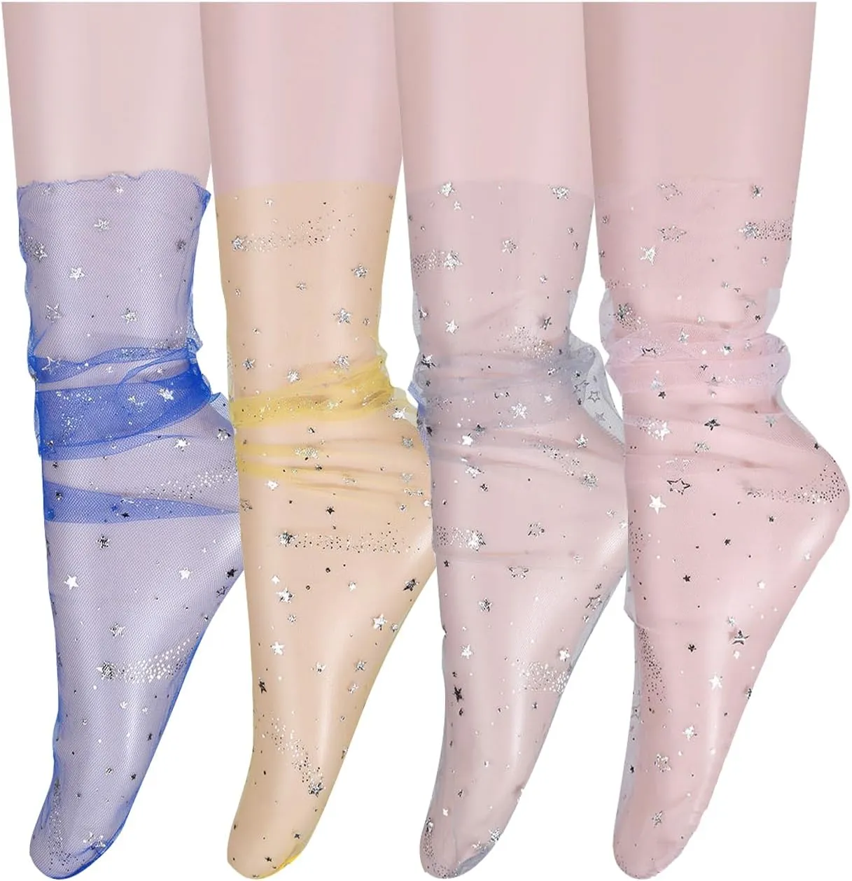 Benefeet Sox Lace Sheer Socks Women Fashion Girls Tulle Socks Novelty Slouch Mesh Socks Ankle Loose Clear Socks Gifts