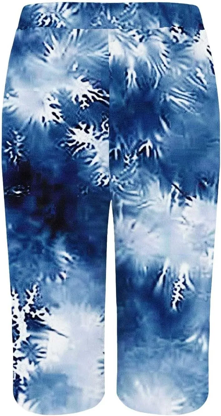 Bermuda Shorts for Women Summer High Waisted Knee Length Boho Floral Pants 2025 Beach Vacation Outfit with Pockets