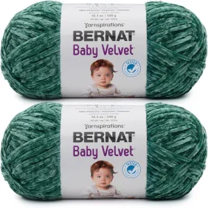 Bernat Baby Velvet BB Emerald Yarn - 2 Pack of 300g/10.5 oz - 100% Polyester - #4 Worsted (Medium) - 492 Yards - Knitting/Crochet