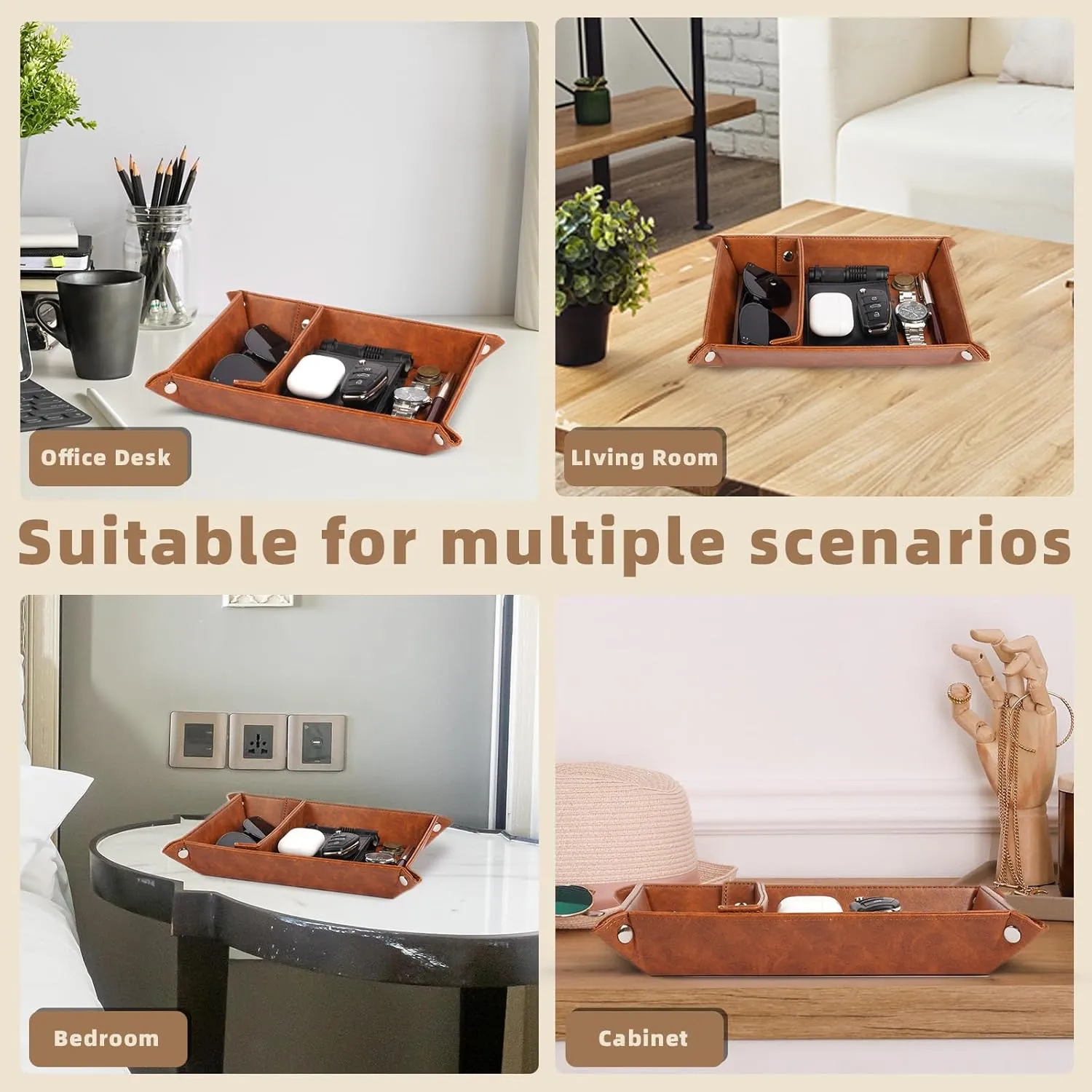 Best Husband Ever Gifts for Him, PU Leather Valet Tray and Keychain, Gifts for Men Him Boyfriend from Wife, Birthday Gifts Ideas, Father Day for Husband Gift