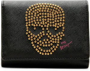 Betsey Johnson Skull Boss Trifold Wallet, Black