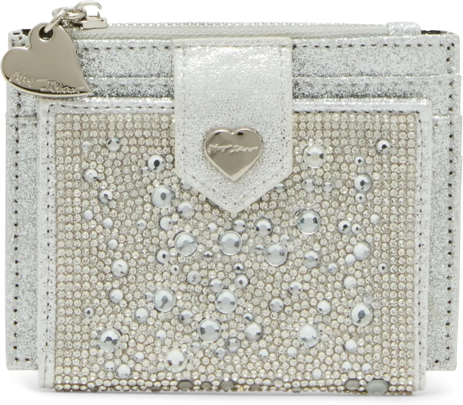 Betsey Johnson Women's Bling It On Bifold Wallet, Silver, One Size