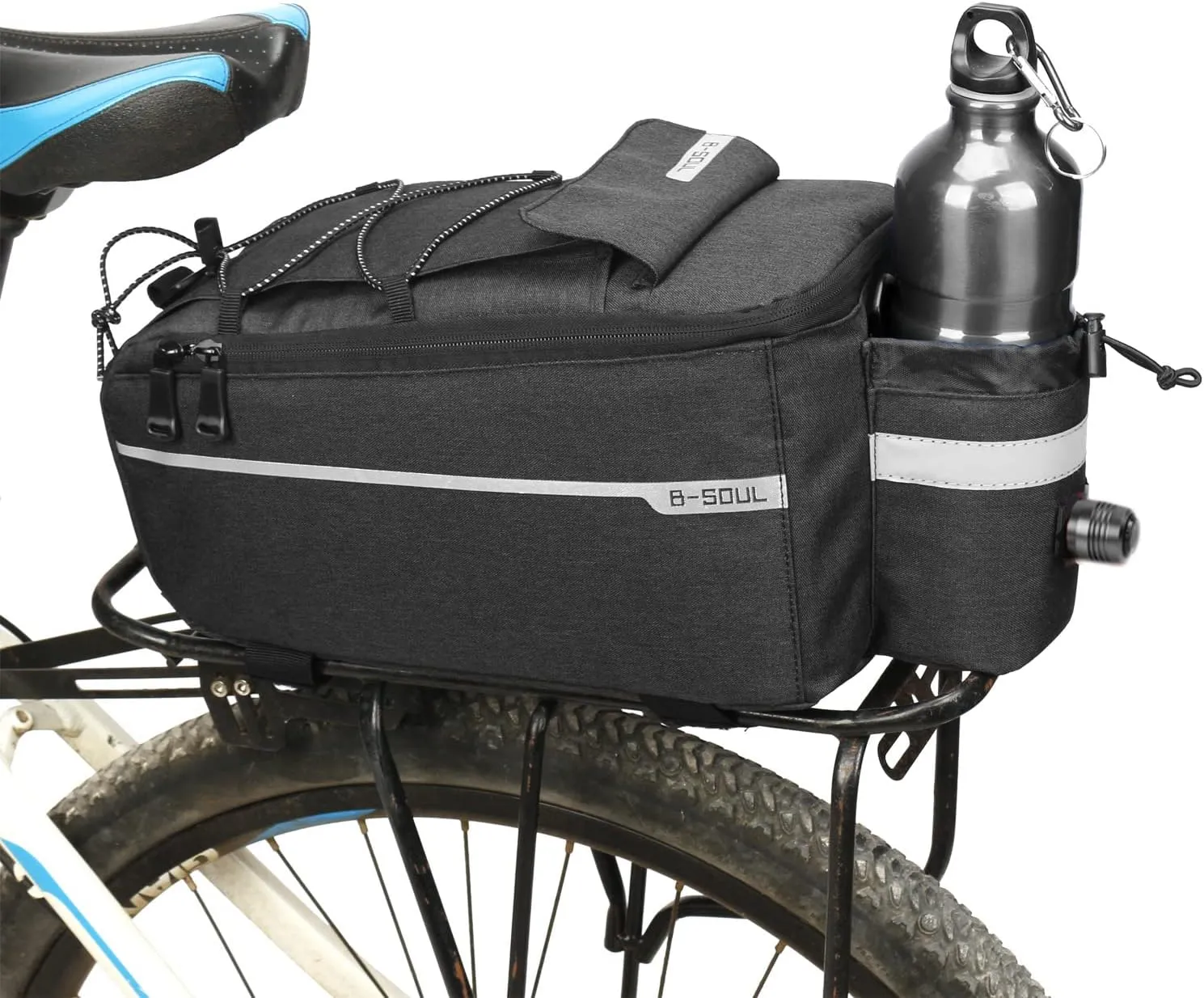 Bike Bag Back Rack Bag Waterproof Bicycle Panniers Carrier Cooler Big Capacity With Bottle Bag For Rear Rack
