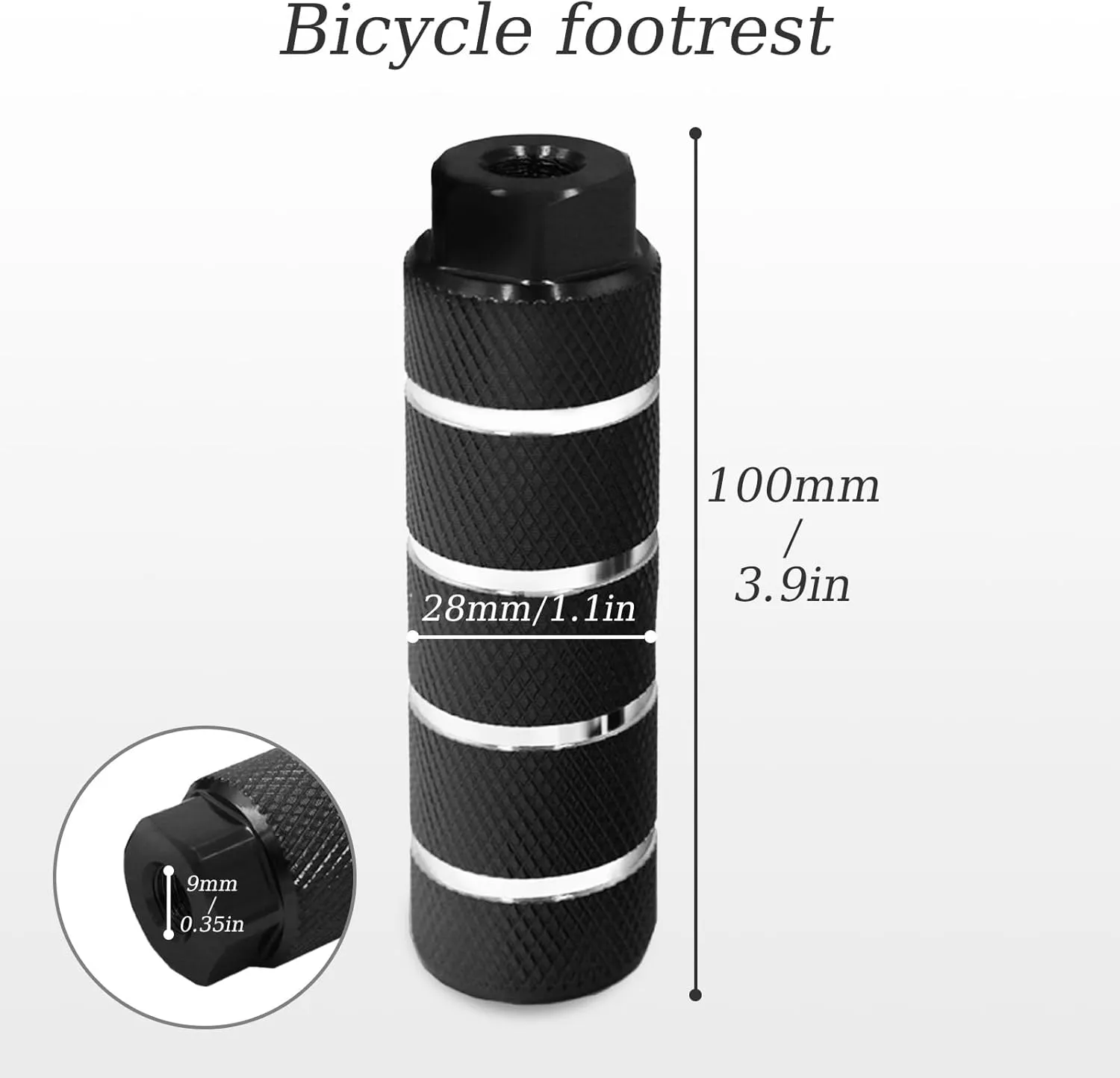 Bike Pegs, Aluminum Alloy Anti-Skid Lead Foot Bicycle Pegs, Strongly-Built BMX Pegs for Mountain Bike Cycling Rear Stunt Pegs Fit 3/8 Inch Axles