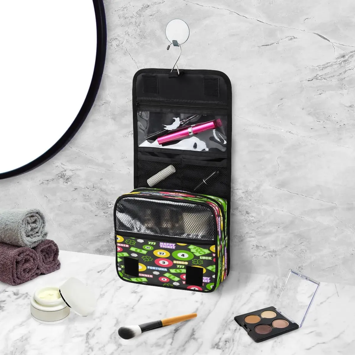 Billiards Sport Hanging Toiletry Bag Waterproof Makeup Cosmetic Bag Travel Bag Organizer for Accessories Shampoo Full Sized Container Travel-Essentials Toiletry Bag