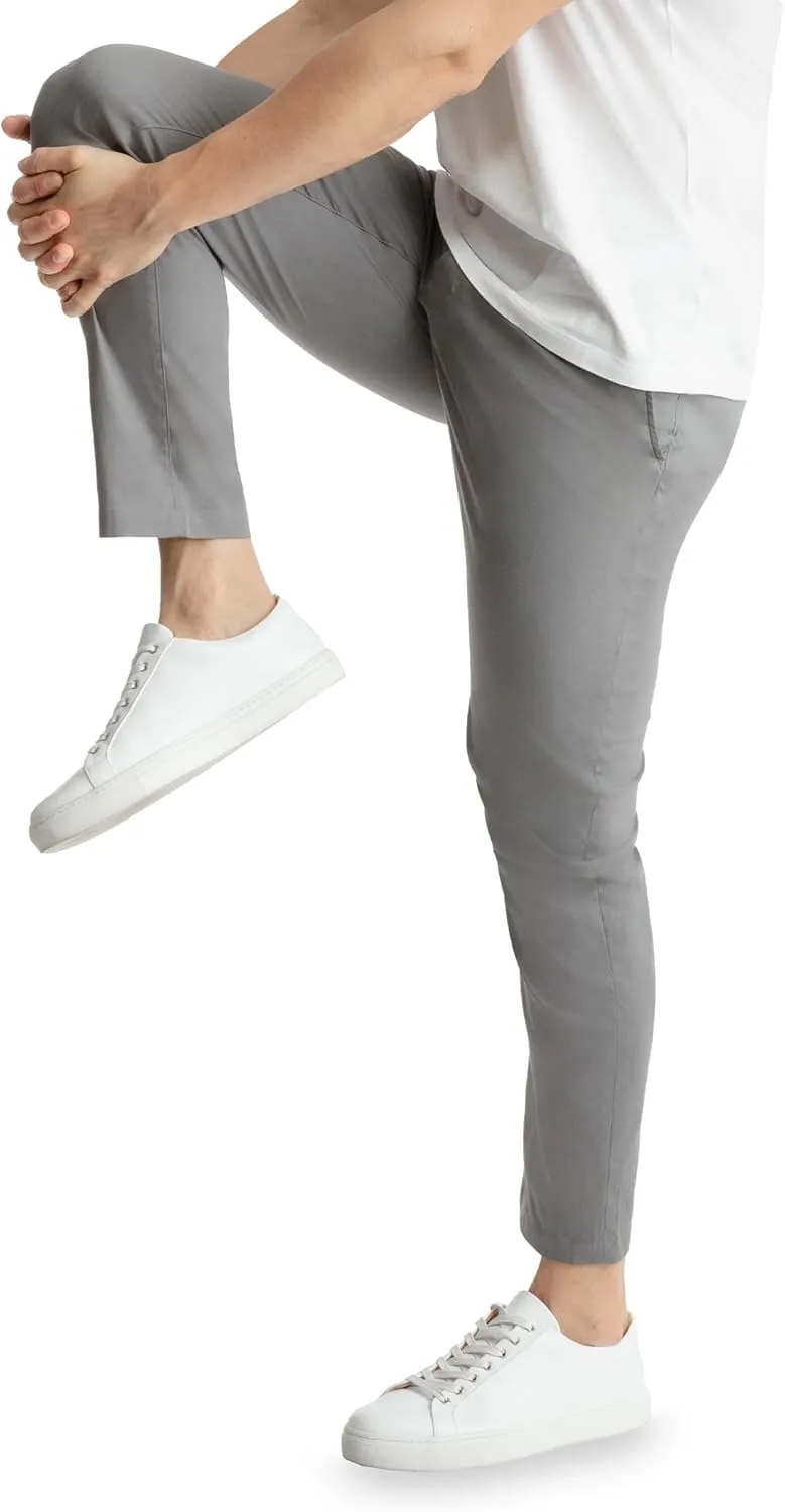 birddogs Men’s Stretch Khaki Pants – Slim Fit, Cooling Athletic Dress Pants with Zipper Pockets for Work, Golf & Travel