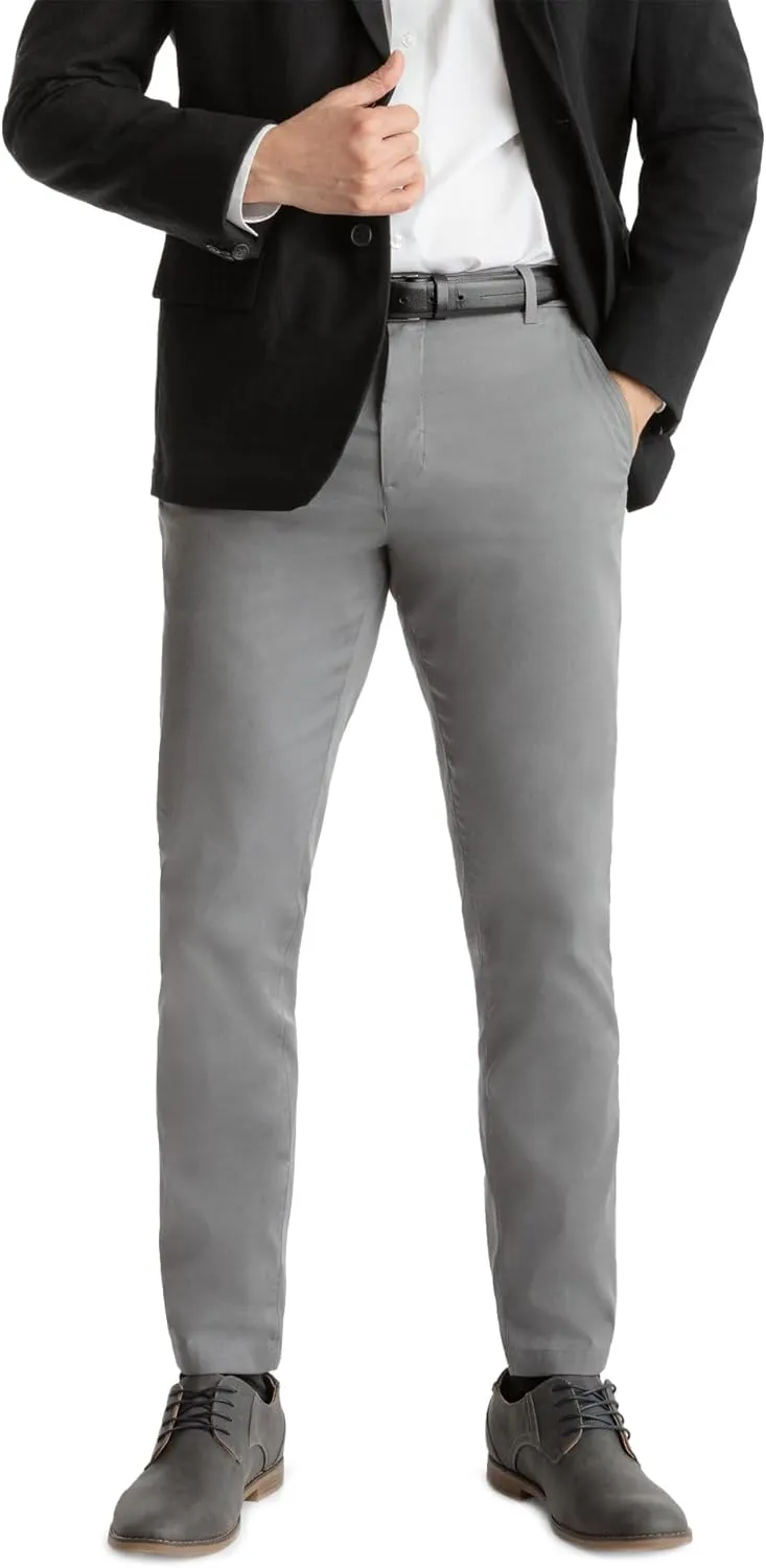 birddogs Men’s Stretch Khaki Pants – Slim Fit, Cooling Athletic Dress Pants with Zipper Pockets for Work, Golf & Travel