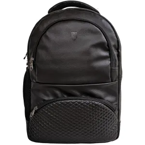 Black German Faux Leather 17 inches Laptop Backpack