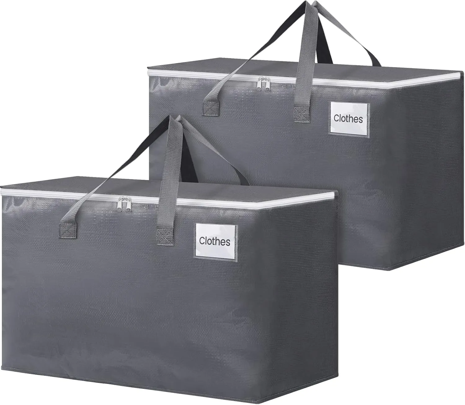 BlissTotes Large Moving Boxes and with Zippers & Handles Moving Supplies with lids, Heavy Duty Totes for Storage Bags for Space Saving, Fold Flat, Moving and Storing 125L, 2 Pack