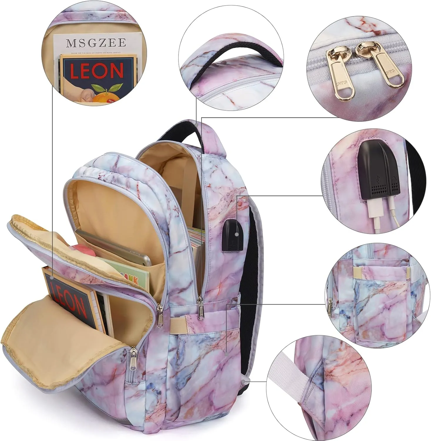 Bluboon Backpack for Women 15.6 Inch Laptop Bookbag College School Backpack Girls Schoolbag Compartment Daypack for Business