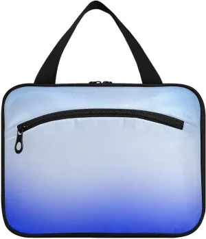 Blue Calm Gradient hanging bag for men travel with hook, designer accessories quilted makeup bag for travel essentials gym bolsa para guardar maquillaje L