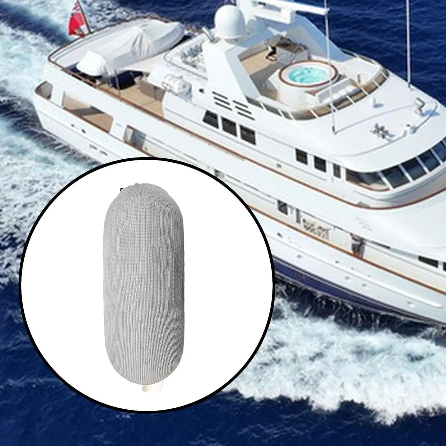 Boat Fender Cover Ball Sleeve Holder Anti Collision Protective Socks Protection for Yachts Outdoor Center Rope Tube Twin Eyes