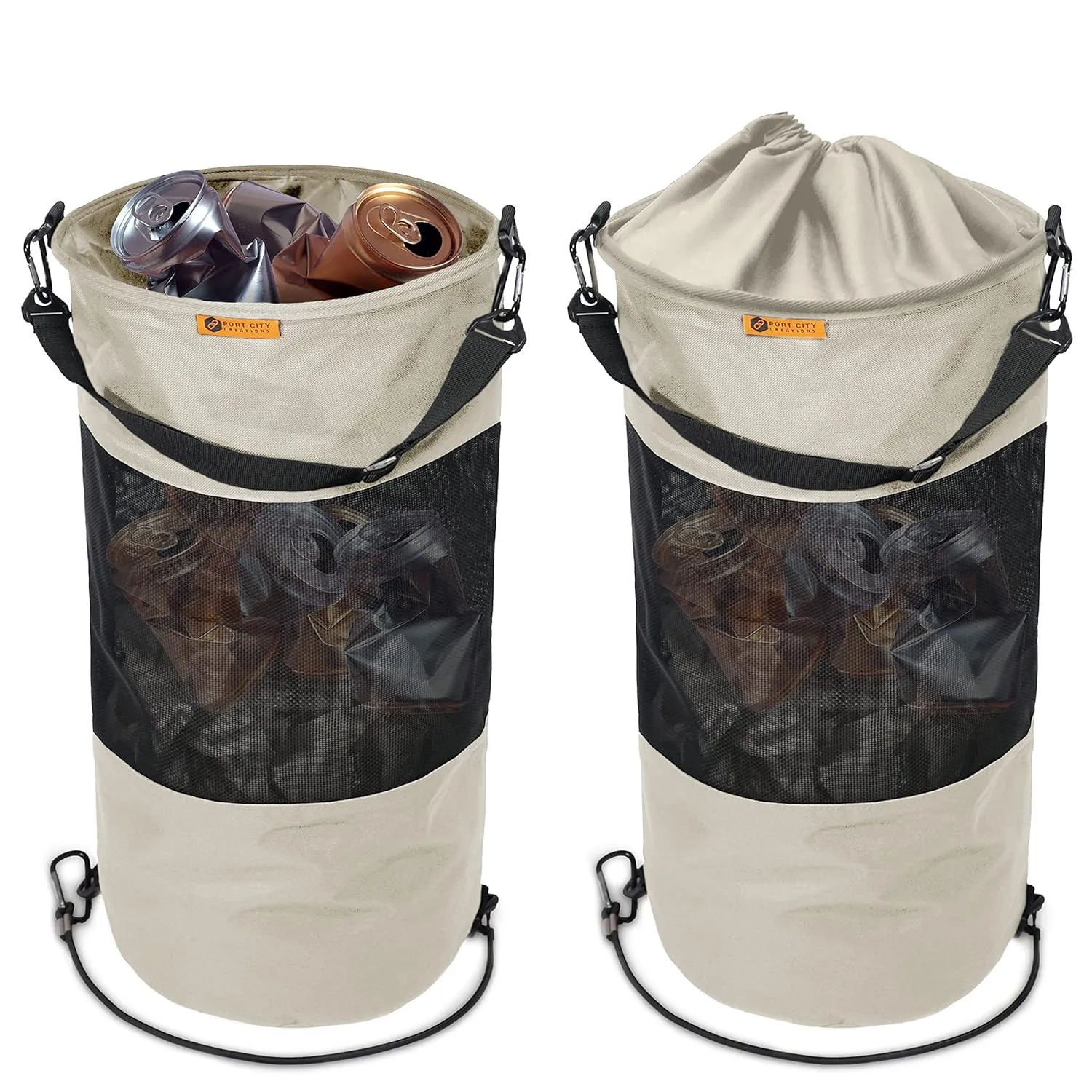Boat Trash Bag - Portable Outdoor Mesh Trash Bag for Your Boat, Kayak, or Camper… (Beige)