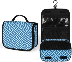 Bohemia Travel Toiletry Bag with Hooks for Hanging, Geometric Design Water-resistant Cosmetic Bag Travel Organizer for Travel Toiletries,Makeup,Shampoo