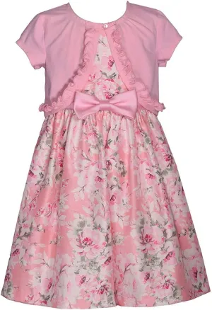 Bonnie Jean Girl's Easter Dress - Floral Dress with Short Sleeve Cardigan for Baby, Toddler, Little and Big Girls