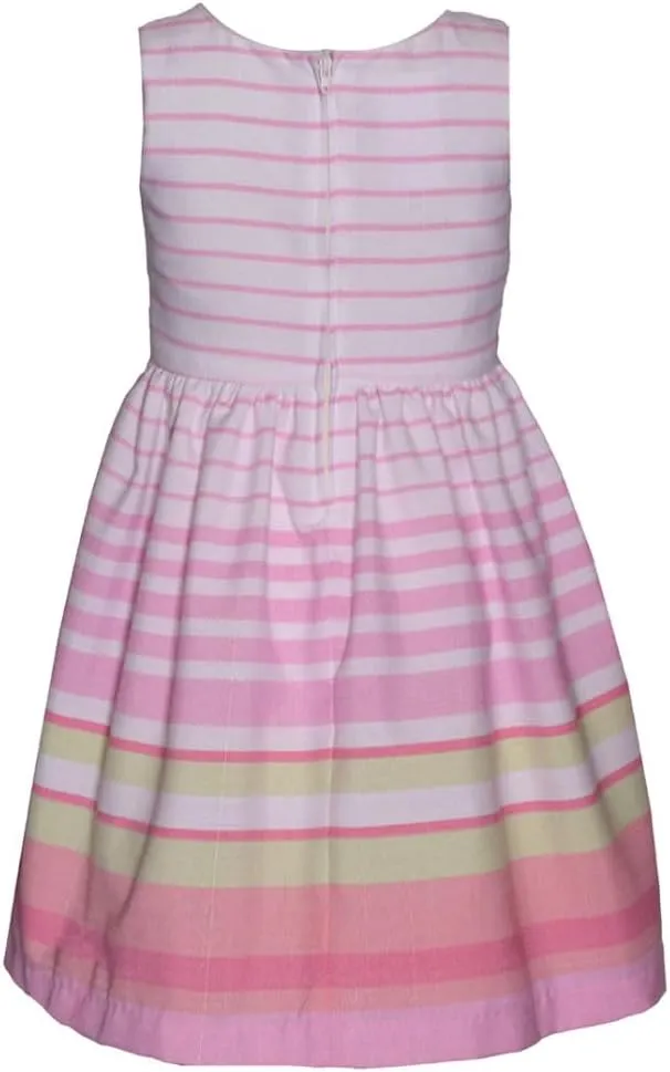 Bonnie Jean Girl's Easter Dress - Spring Striped Dress with Cardigan for Baby Toddler Little and Big Girls